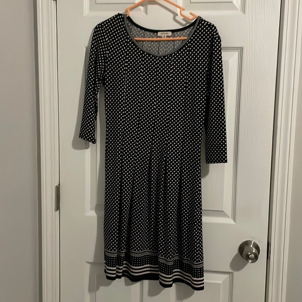 Knee length polka dot dress